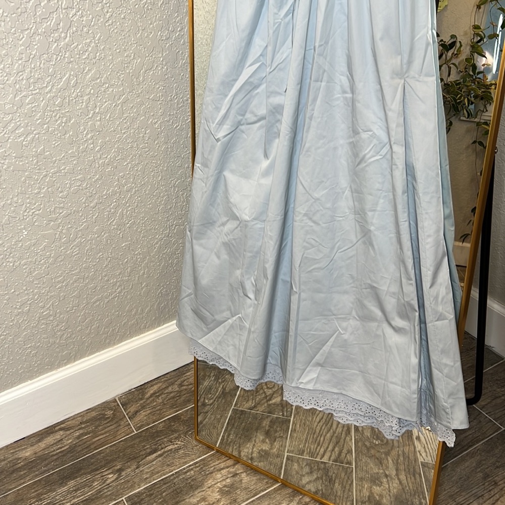 HOUSE OF CB 'Jaime' Soft Blue Broderie Anglais Midi SunDress NWOT - Picture 9 of 12